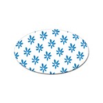 Little Blue Daisies  Sticker Oval (10 pack) Front