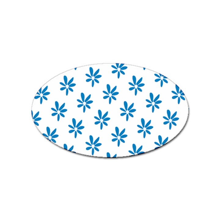 Little Blue Daisies  Sticker Oval (10 pack)