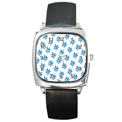 Little Blue Daisies  Square Metal Watch by ConteMonfreyShop