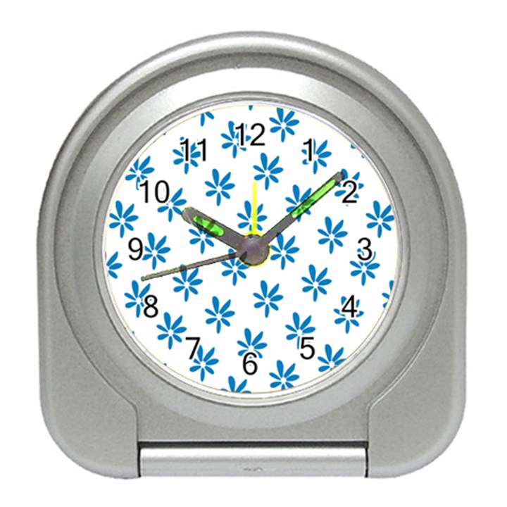 Little Blue Daisies  Travel Alarm Clock