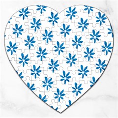 Little Blue Daisies  Jigsaw Puzzle (Heart)