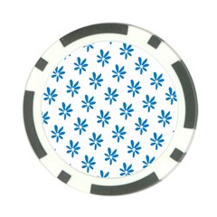 Little Blue Daisies  Poker Chip Card Guard