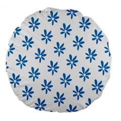 Little Blue Daisies  Large 18  Premium Round Cushion 