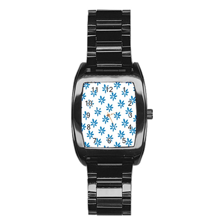 Little Blue Daisies  Stainless Steel Barrel Watch