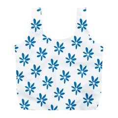 Little Blue Daisies  Full Print Recycle Bag (l)