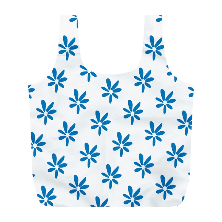 Little Blue Daisies  Full Print Recycle Bag (L)