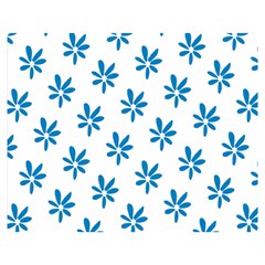 Little Blue Daisies  Double Sided Flano Blanket (medium)