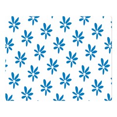 Little Blue Daisies  Double Sided Flano Blanket (large) by ConteMonfreyShop