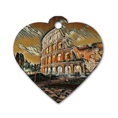 Colosseo Italy Dog Tag Heart (two Sides) by ConteMonfrey