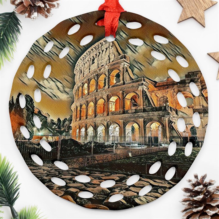 Colosseo Italy Ornament (Round Filigree)