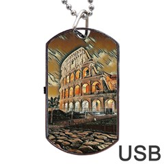 Colosseo Italy Dog Tag Usb Flash (one Side) by ConteMonfrey