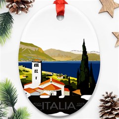 River Small Town Landscape Ornament (oval) by ConteMonfrey