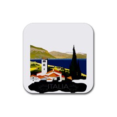 River Small Town Landscape Rubber Coaster (square) by ConteMonfrey