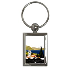 River Small Town Landscape Key Chain (rectangle) by ConteMonfrey