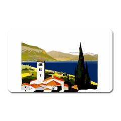 River Small Town Landscape Magnet (rectangular) by ConteMonfrey