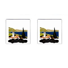 River Small Town Landscape Cufflinks (square) by ConteMonfrey