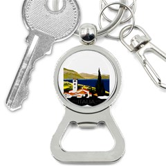 River Small Town Landscape Bottle Opener Key Chain by ConteMonfrey