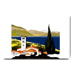 River Small Town Landscape Large Doormat  by ConteMonfrey