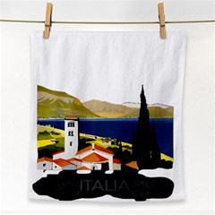 River Small Town Landscape Face Towel by ConteMonfrey