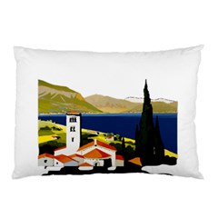 River Small Town Landscape Pillow Case by ConteMonfrey