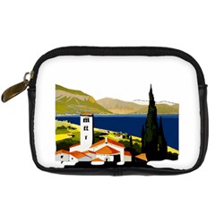 River Small Town Landscape Digital Camera Leather Case by ConteMonfrey