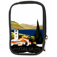 River Small Town Landscape Compact Camera Leather Case by ConteMonfrey