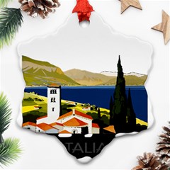 River Small Town Landscape Ornament (snowflake) by ConteMonfrey