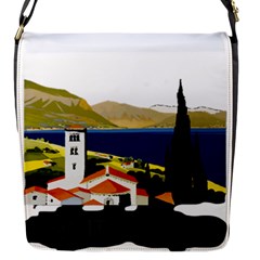 River Small Town Landscape Flap Closure Messenger Bag (s) by ConteMonfrey