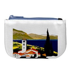 River Small Town Landscape Large Coin Purse by ConteMonfrey