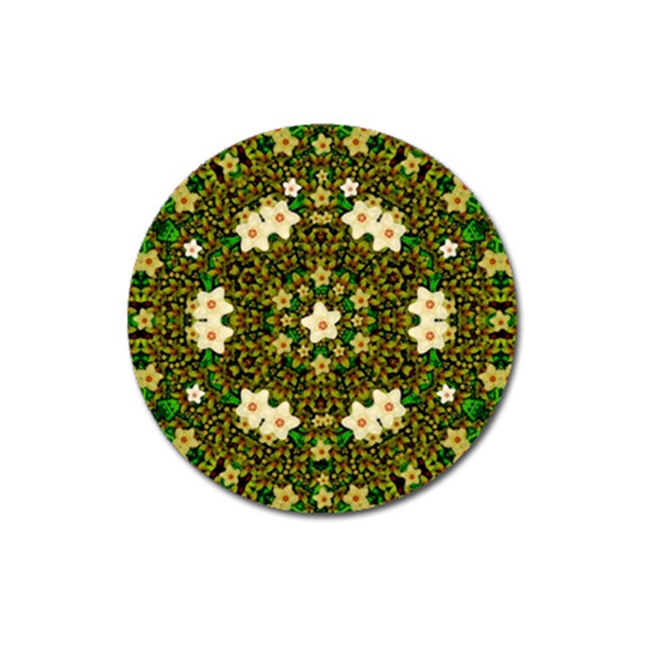 Flower Power And Big Porcelainflowers In Blooming Style Magnet 3  (Round)