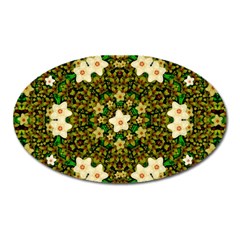 Flower Power And Big Porcelainflowers In Blooming Style Oval Magnet by pepitasart