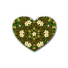 Flower Power And Big Porcelainflowers In Blooming Style Rubber Coaster (heart) by pepitasart