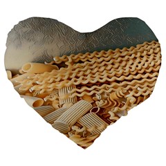 Pasta La Vista, Baby! - Italian Food Large 19  Premium Flano Heart Shape Cushions by ConteMonfrey