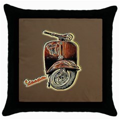 Beep, Beep! Vespa Lover Has Arrived! Throw Pillow Case (black) by ConteMonfrey