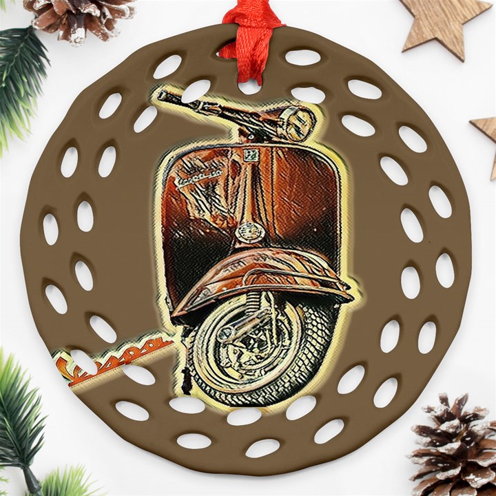 Beep, beep! Vespa lover has arrived! Ornament (Round Filigree)