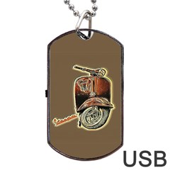 Beep, Beep! Vespa Lover Has Arrived! Dog Tag Usb Flash (one Side) by ConteMonfrey