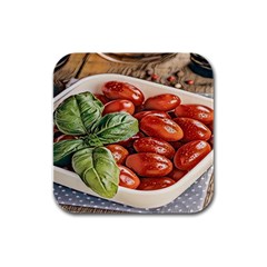 Fresh Tomatoes - Italian Cuisine Rubber Square Coaster (4 Pack) by ConteMonfrey