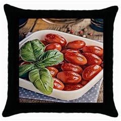 Fresh Tomatoes - Italian Cuisine Throw Pillow Case (black) by ConteMonfrey