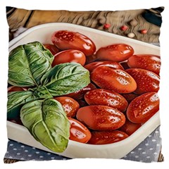 Fresh Tomatoes - Italian Cuisine Large Cushion Case (two Sides) by ConteMonfrey