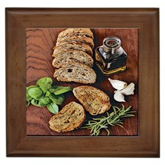 Oil, Basil, Garlic, Bread And Rosemary - Italian Food Framed Tile by ConteMonfrey