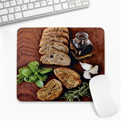 Oil, Basil, Garlic, Bread And Rosemary - Italian Food Large Mousepads by ConteMonfrey