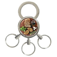 Oil, Basil, Garlic, Bread And Rosemary - Italian Food 3-ring Key Chain by ConteMonfrey