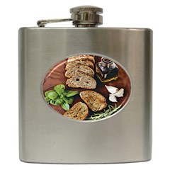 Oil, Basil, Garlic, Bread And Rosemary - Italian Food Hip Flask (6 Oz) by ConteMonfrey