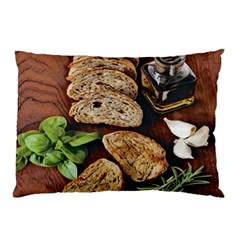 Oil, Basil, Garlic, Bread And Rosemary - Italian Food Pillow Case by ConteMonfrey