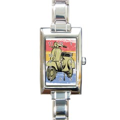 I`m Waiting On My Vespa Rectangle Italian Charm Watch by ConteMonfrey