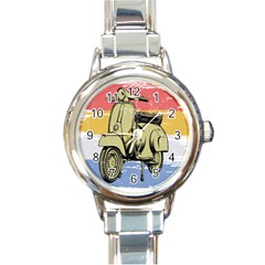 I`m Waiting On My Vespa Round Italian Charm Watch by ConteMonfrey