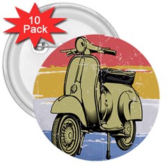 I`m Waiting On My Vespa 3  Buttons (10 Pack)  by ConteMonfrey