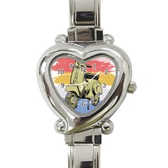 I`m Waiting On My Vespa Heart Italian Charm Watch by ConteMonfrey