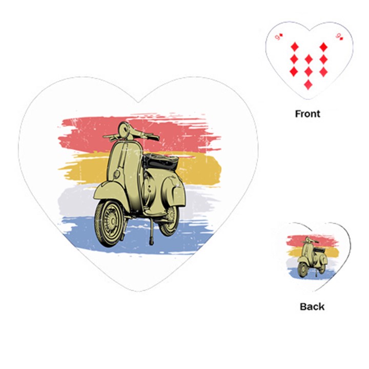 I`m Waiting On My Vespa Playing Cards Single Design (Heart)