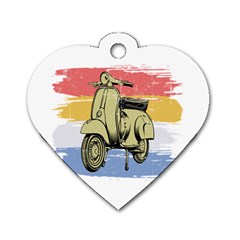 I`m Waiting On My Vespa Dog Tag Heart (two Sides) by ConteMonfrey